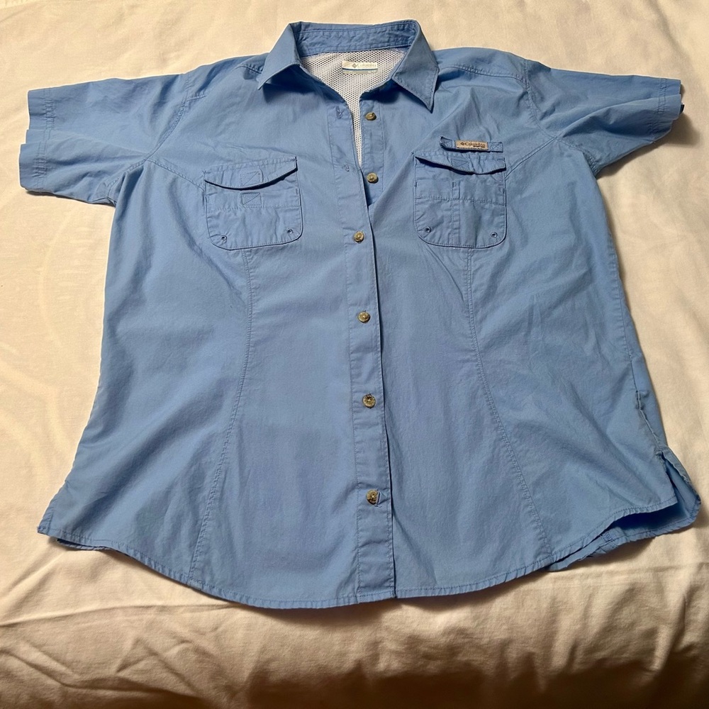 Columbia Blue Casual Button Down Shirt